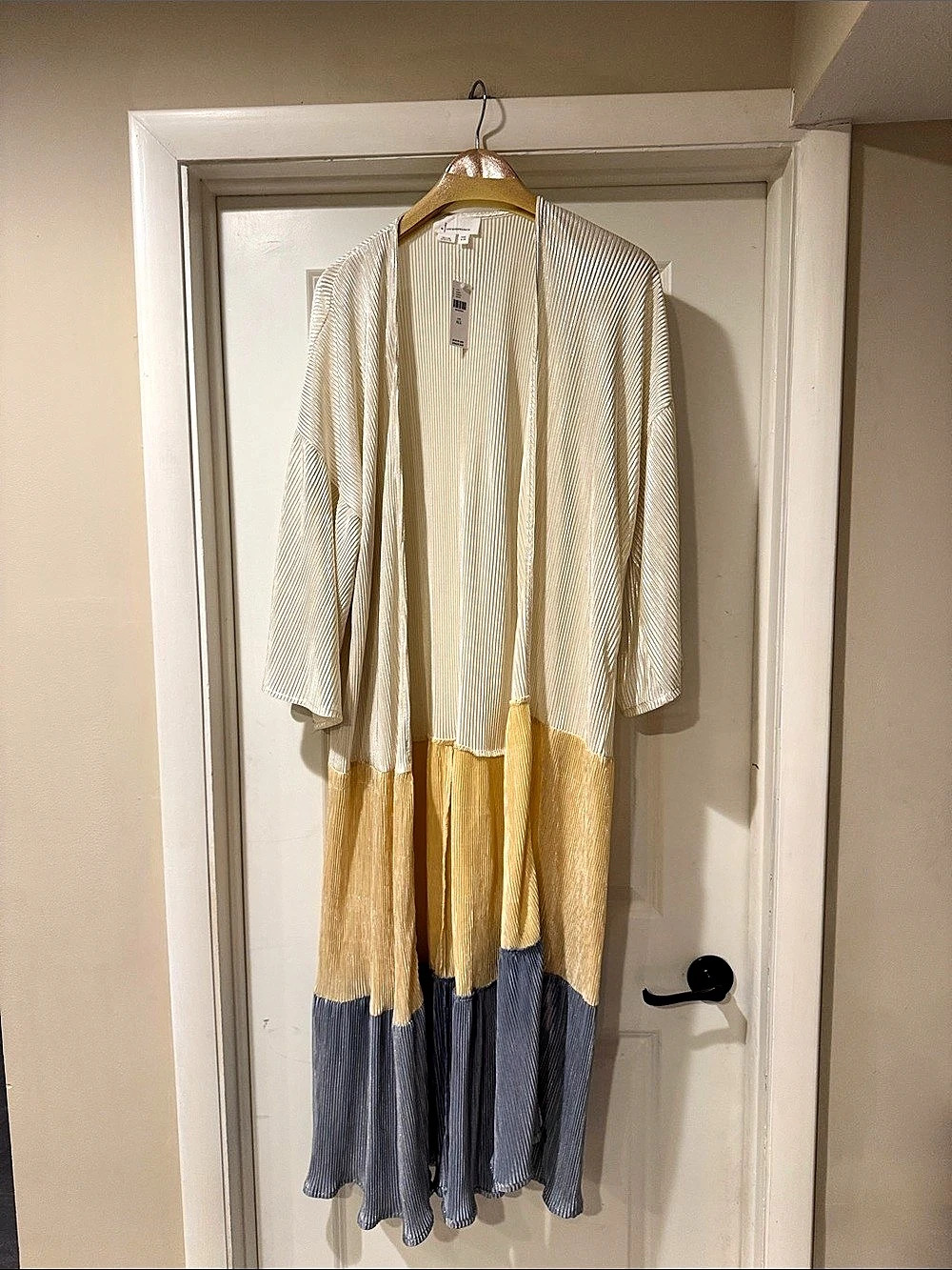 Anthropologie Pleated Color Block Duster NWT